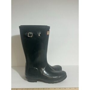 Hunter Tall Rain Boots US 3 UK 2 Gloss Kids Hunter Green Preppy Waterproof